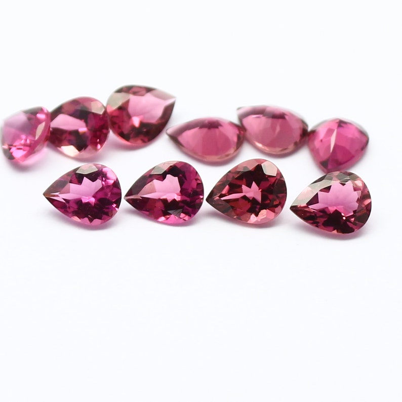 Natural Flawless Pink Tourmaline Lot 5x4 MM Pear Shape Faceted Gemstone Lot