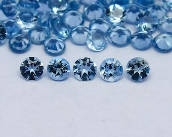 Natural Santa Maria Aquamarine Lot 2x2/2.25x2.25/2.5x2.5/2.75x2.75 MM Round Shape Faceted Gemstone Lot