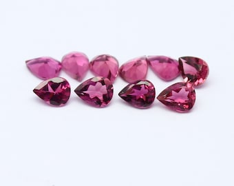 Natural Flawless Pink Tourmaline Lot 4x3 MM Pear Shape Faceted Gemstone Lot