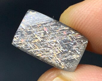 Natural Australian Rainbow Lattice Sunstone 3.49 Carat 12.8x7.8 MM Cushion Shape Cabochon Gemstone