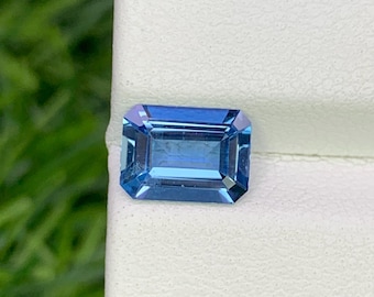Naturlig Santa Maria-akvamarin 1,09 karat 8 x 6 mm oktagonformad fasetterad ädelsten