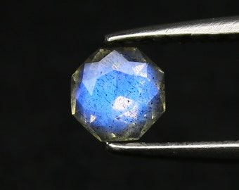 Natural Blue Fire Rainbow Moonstone 0.23 Carat 4.2x4.2 MM Fancy Shape Faceted Gemstone