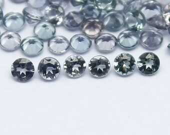 Lot seltener, natürlicher Turmaline, 1,5 x 1,5 mm, runder, facettierter Edelstein
