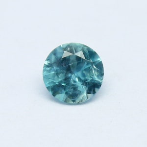 Piedra preciosa natural rara de Grandidierita, facetada, redonda, de 0,16 quilates y 3,6 x 3,6 mm.