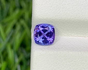 Natural Purple Tanzanite 0.63 Carat 5x5 MM Cushion Shape Faceted Gemstone