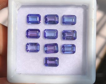 Natural Blue Tanzanite Lot 7x5 MM (Approx) Octagon Shape Faceted Gemstone Lot