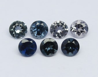 Natural Blue and Gray Tourmaline Lot 1.10 Carat 3.5x3.5 MM Round Shape Gemstone 7 Piece Lot
