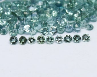 Natural Indicolite Tourmaline Lot 1.25x1.25 MM Round Shape Faceted Gemstone Lot