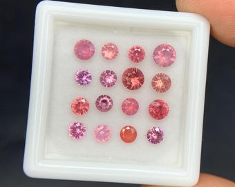 Natural Multi Color Spinel Lot 2.27 Carat 4x4/3.5x3.5/3x3 MM Round Shape Diamond Cut Faceted Gemstone 16 Pieces Lot