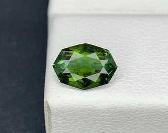 Natural Green Tourmaline 0.60 Carat 7x5 MM Fancy Shape Faceted Gemstone