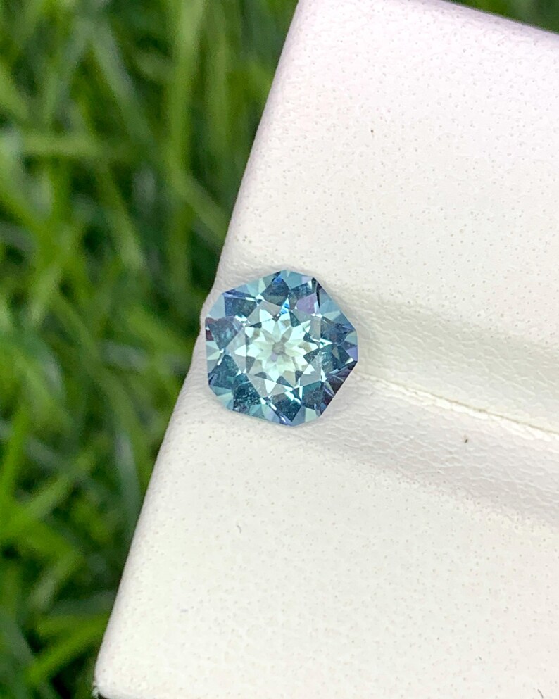 Natural Aquamarine 0.89 Carat 6.6x6.6 MM Fancy Shape Faceted Gemstone