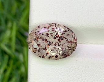 Natural Super Seven 3.20 Carat 11.5x8.6 MM Oval Shape Faceted Gemstone with 7 Crystals Healing Stone Seven Chakra Melody Stone