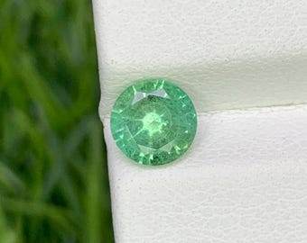 Natural Rare Green Kornerupine 0.84 Carat 6x6 MM Round Shape Faceted Gemstone