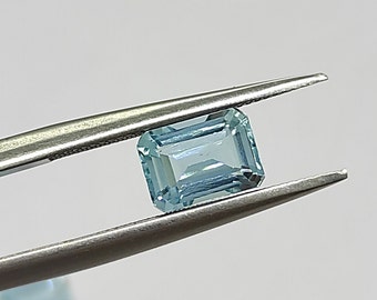 Natural Flawless Aquamarine Pair 2.31 Carat 7x5 MM Octagon Shape Faceted Gemstone Pair