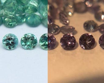 Natural Color Change Alexandrite Lot 1 to 2 MM Round Shape Faceted Gemstone Lot
