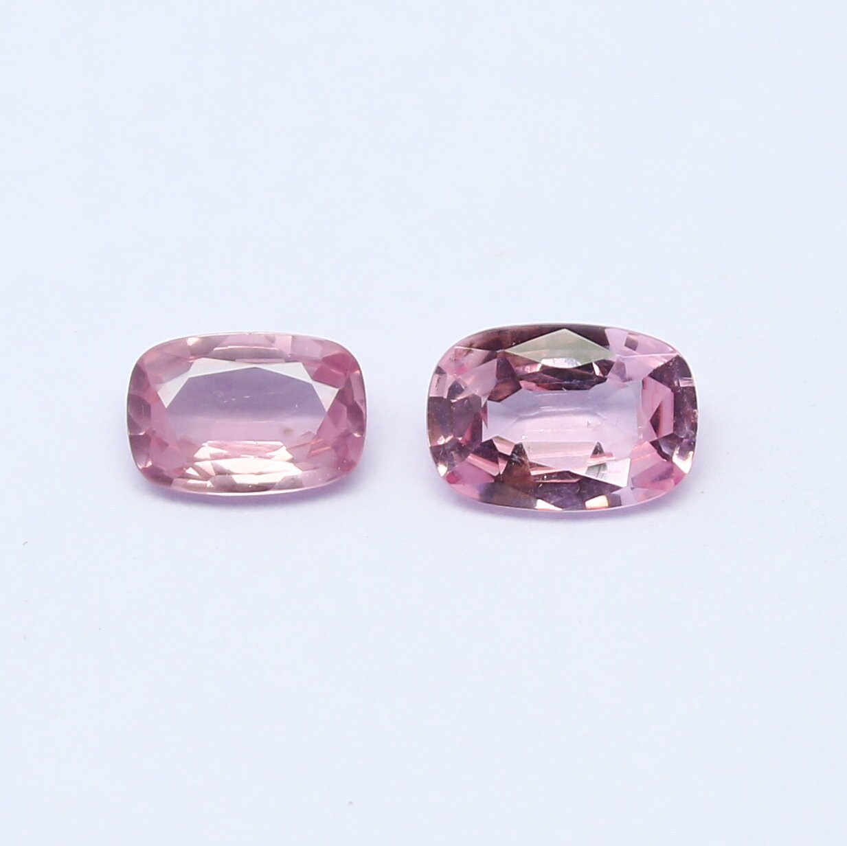 Natural Baby Pink Spinel Lot 0.86 Carat 6x4.5/5.5x4 MM (Approx) Cushion Shape Faceted Gemstone 2 Piece Lot