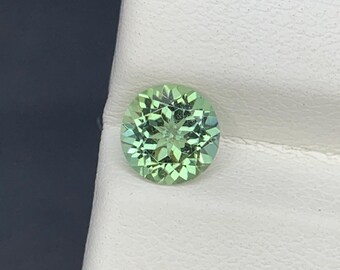 Natural Green Tourmaline 0.81 Carat 6x6x3.7 MM Round Shape Faceted Gemstone