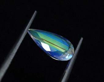 Natural Multi Fire Rainbow Moonstone 0.84 Carat 9.2x5.5 MM Pear Shape Faceted Gemstone