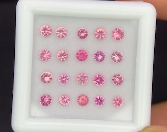 Natural Pink Spinel Lot 1.19 Carat 2.5x2.5 MM Round Shape Diamond Cut Faceted Gemstone 20 Pieces Lot