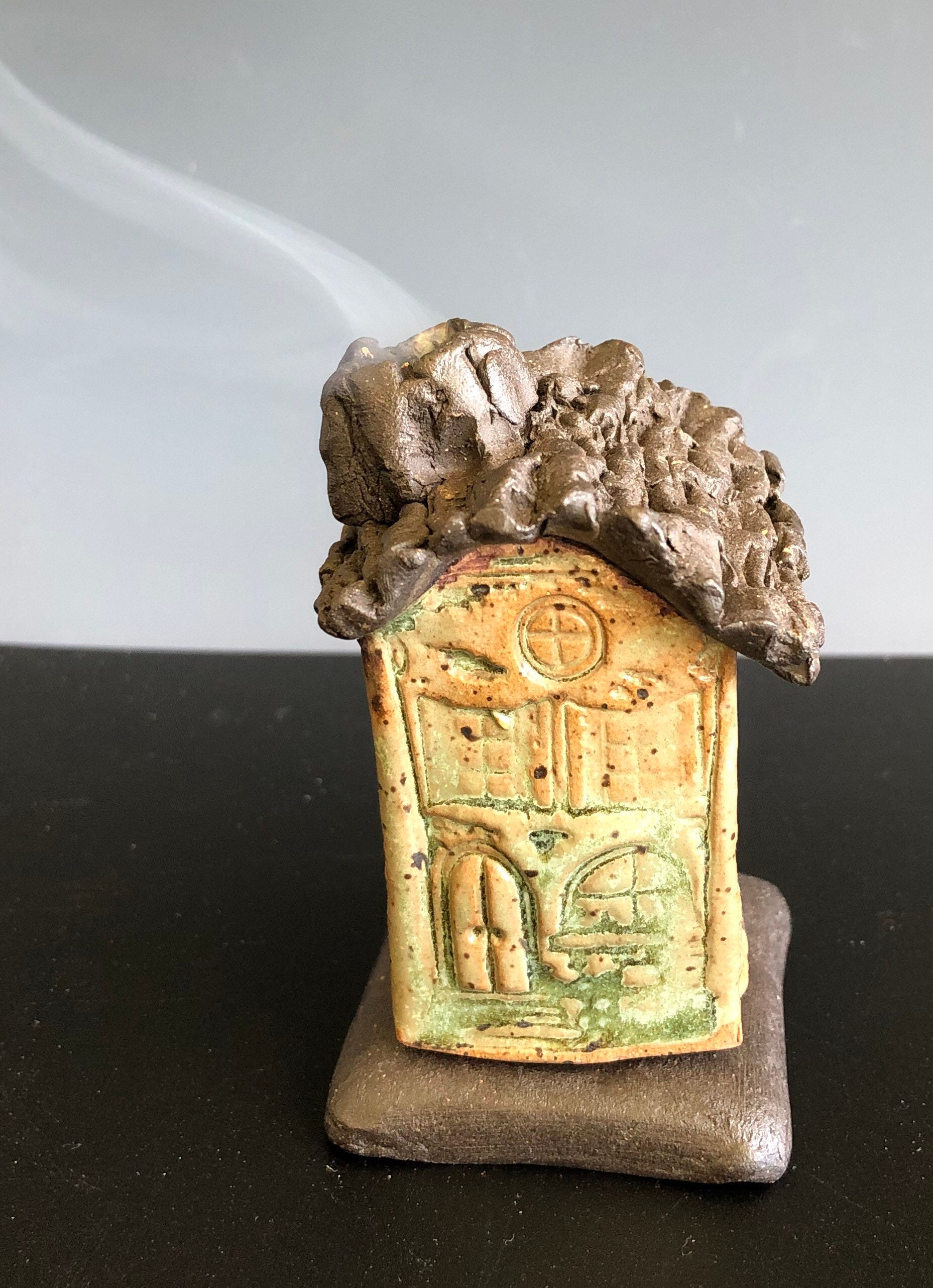 Handmade incense burner house fairy house gnome home garden Etsy