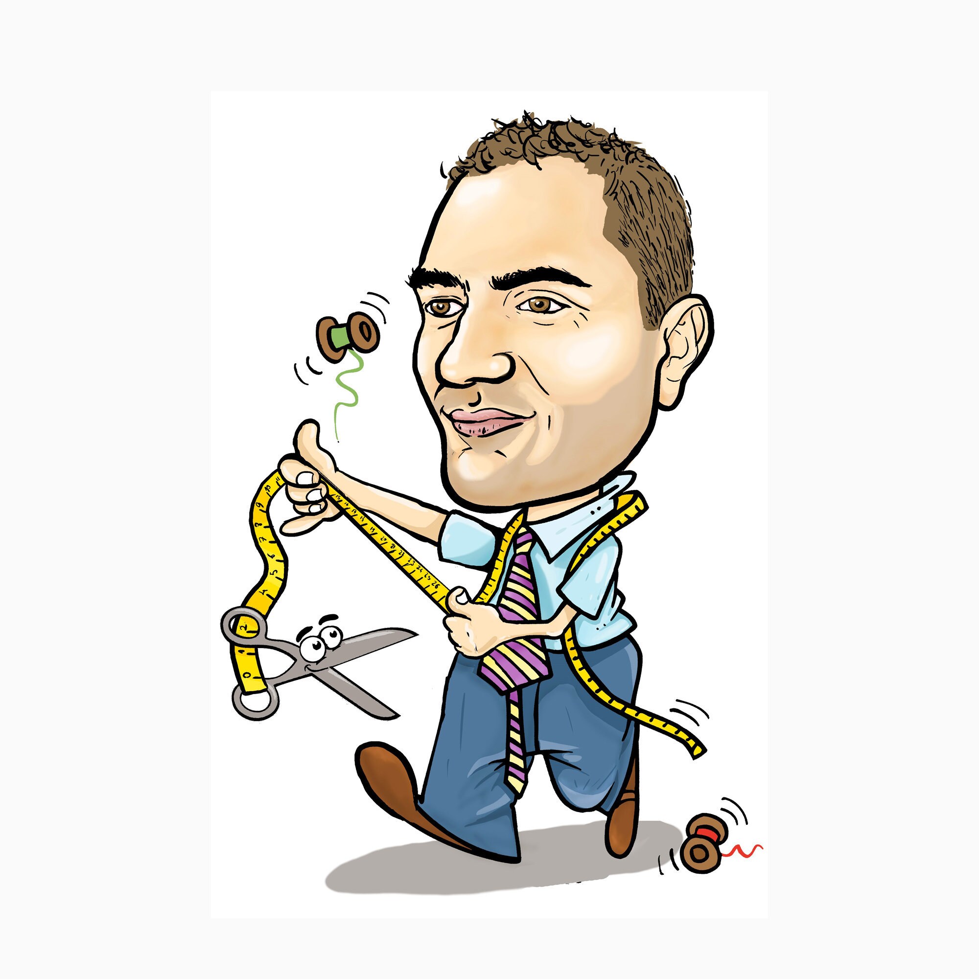 Gift for Tailor Clothier Drawing Stylist Caricature Cartoon - Etsy Gift for Tailor Clothier Drawing Stylist Caricature Cartoon - Etsy