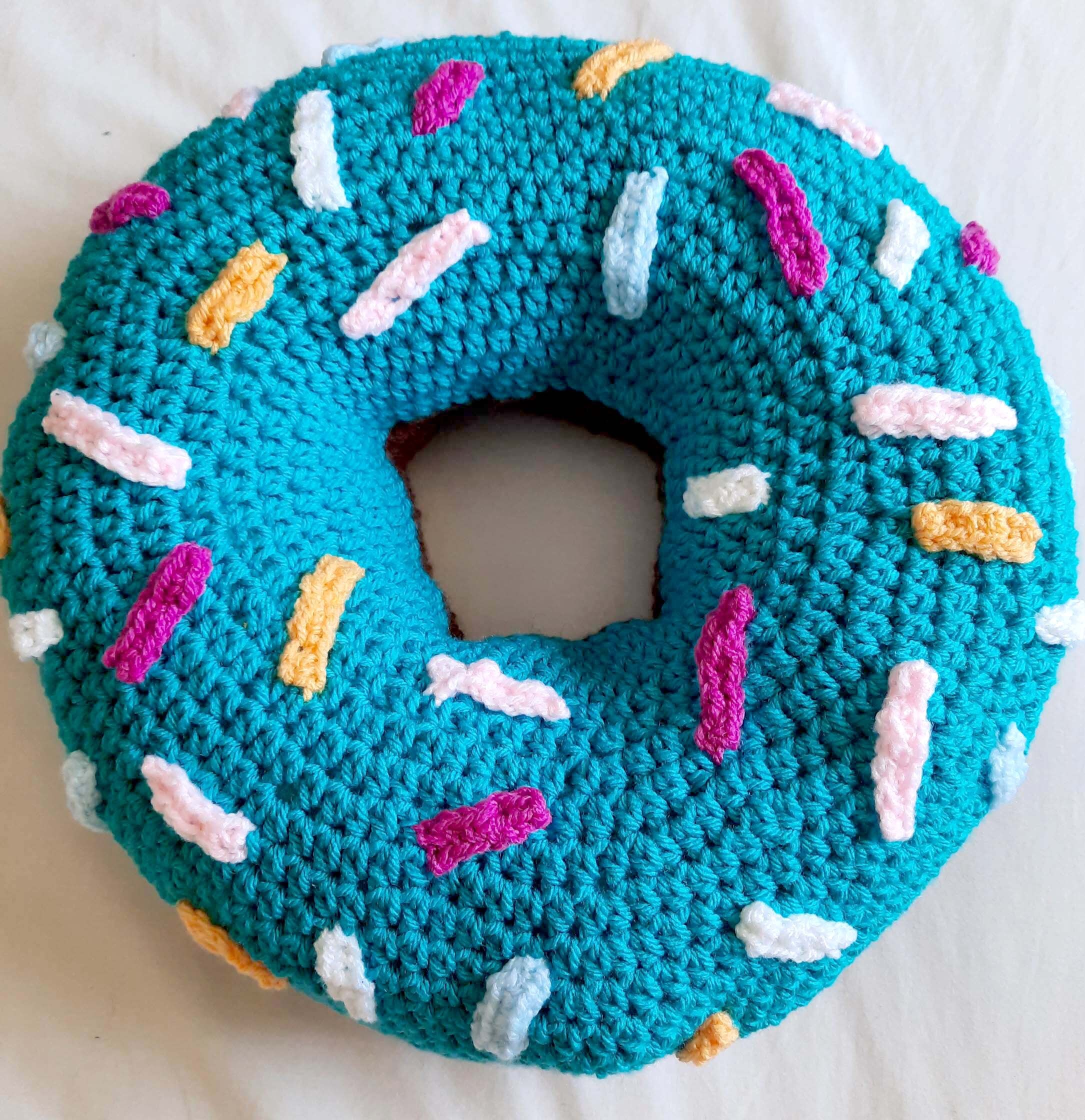 Large Crochet Doughnut Pillow Fully Customisable Etsy