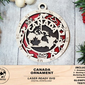 Canada Ornament - SVG File Download - Sized for Glowforge - Laser Ready Digital Files