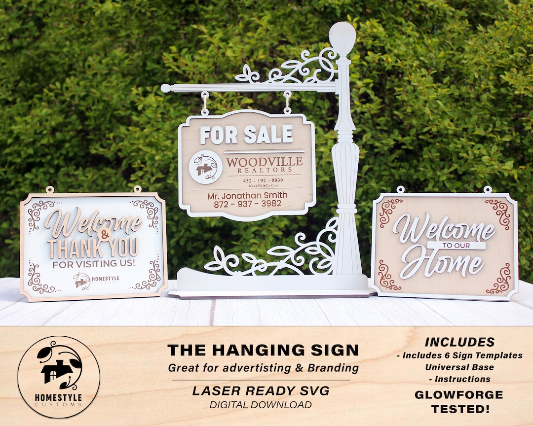 The Hanging Sign - SVG File Download - Sized for Glowforge ...