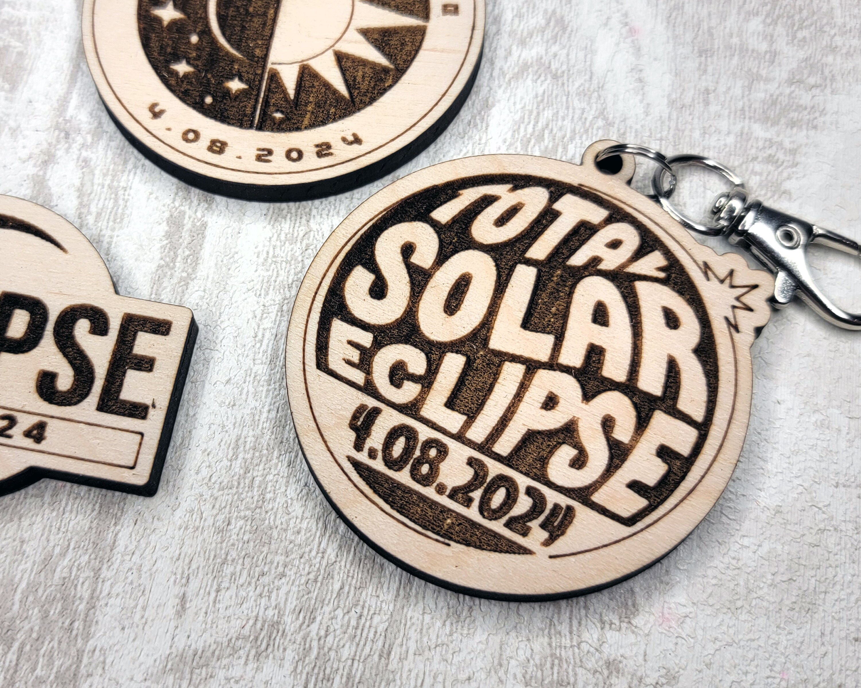 Solar Eclipse Keychains - 7 Options Included - Tested on Glowforge ...