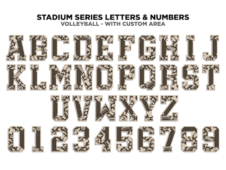 Stadium Series Letters and Numbers - Volleyball - Customizable and Non ...
