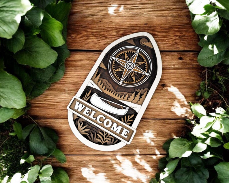 Welcome Door Hanger Signage - Anchor, Compass, Flower - SVG, PDF, AI ...