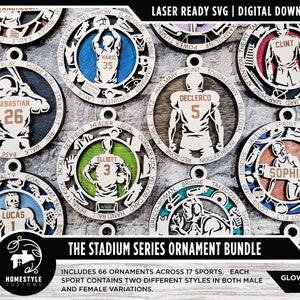 Stadium Series Ornament Bundle - 66 Unique designs - SVG, PDF, AI File Download - Sized for Glowforge