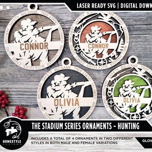 Hunting  - Stadium Series Ornaments - 4 Unique designs - SVG, PDF, AI File Download - Sized for Glowforge