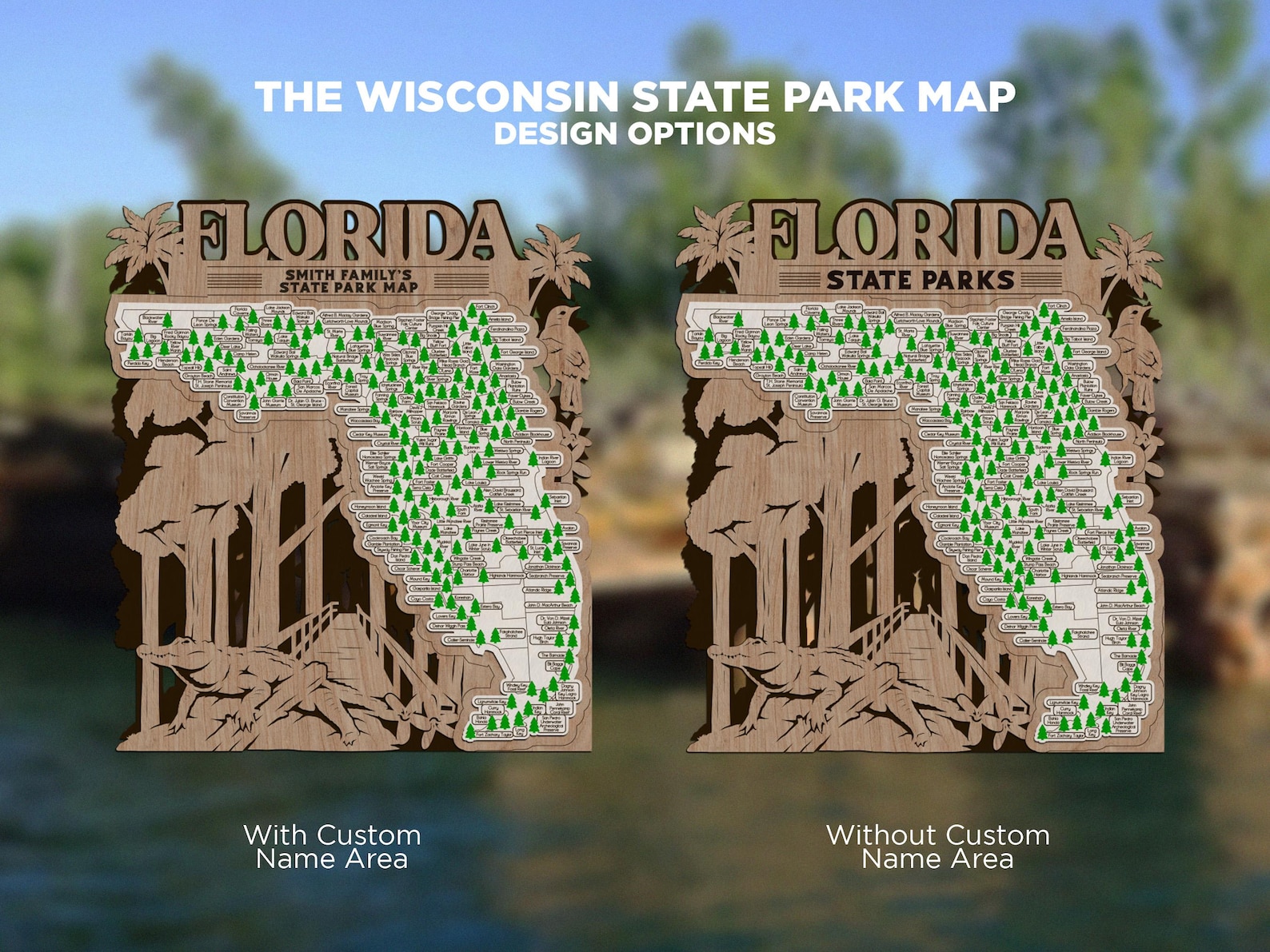 The Florida State Park Map - Custom and Non Customizable Options - SVG ...
