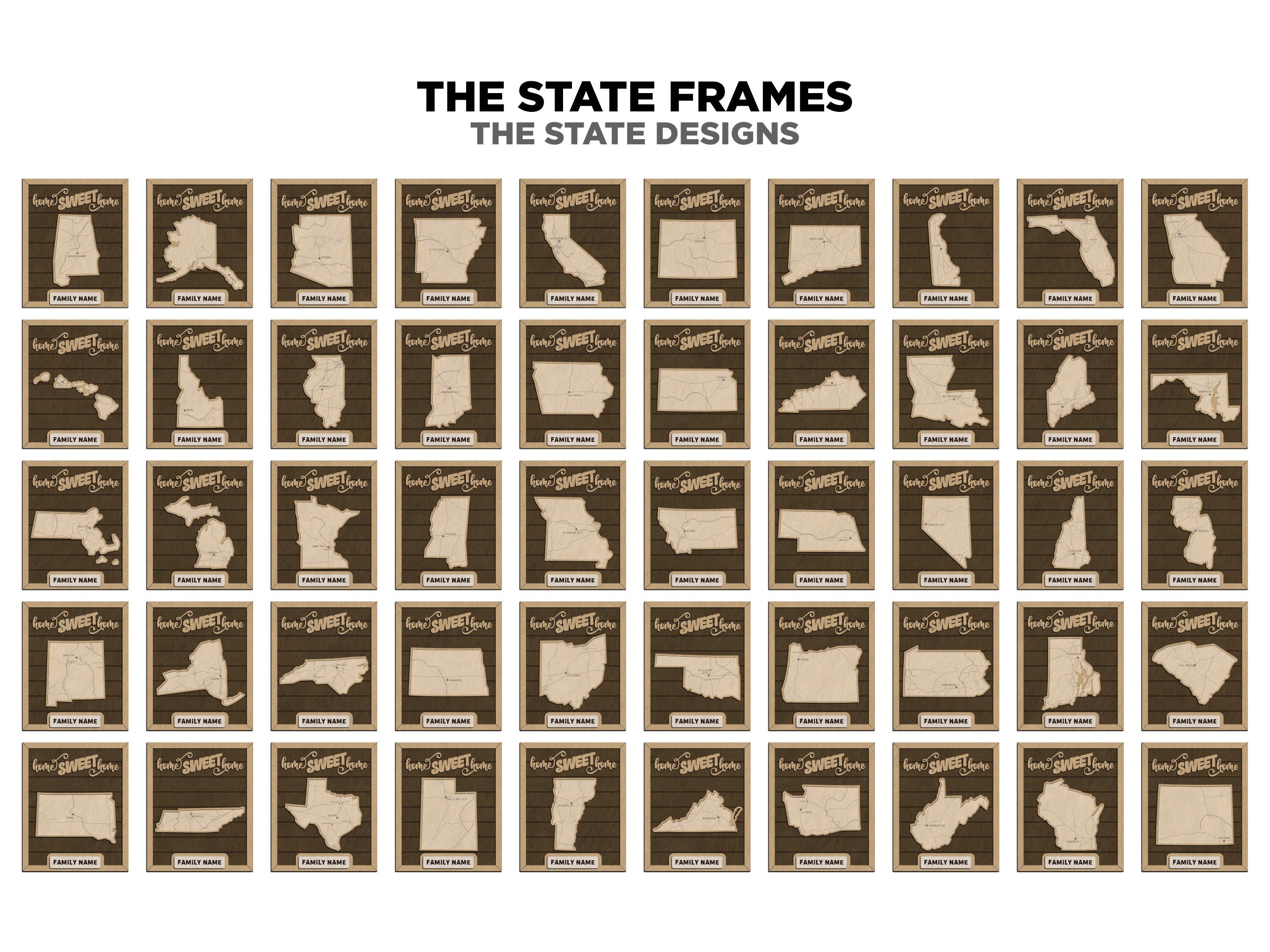 The State Frame Bundle - 50 States Included Each With 13 Text Options ...
