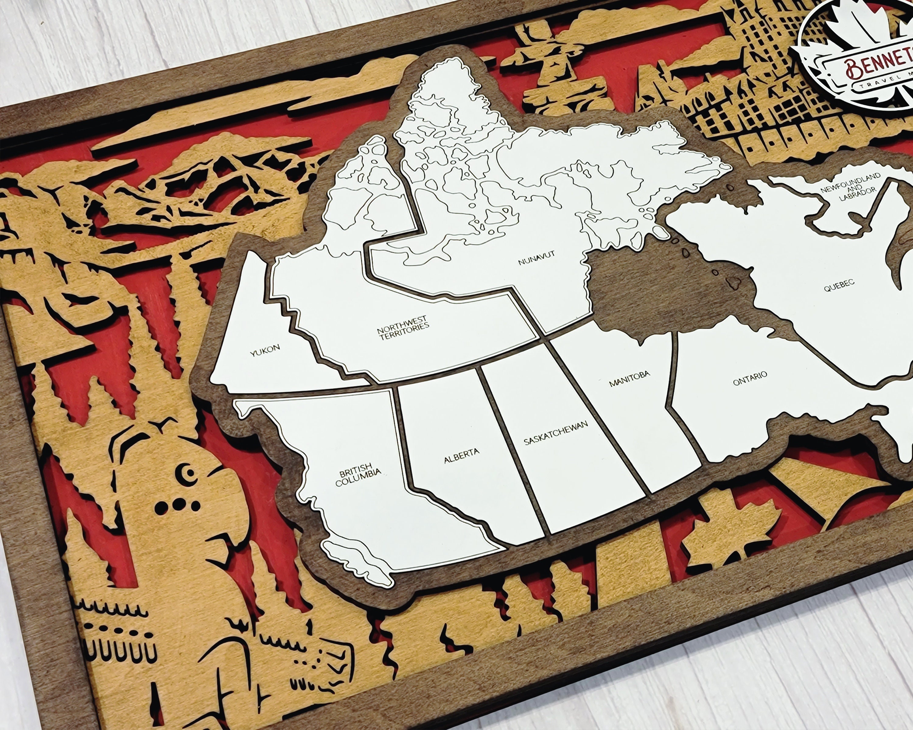The Homestyle Canadian Travel Map - 3 Backgrounds & 12 Customizable ...