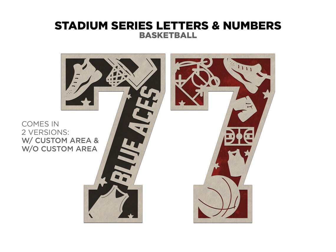 Stadium Series Letters and Numbers - Basketball - Customizable and Non ...