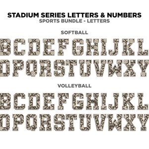 Stadium Series Letters and Numbers Expansion Bundle - Customizable and ...