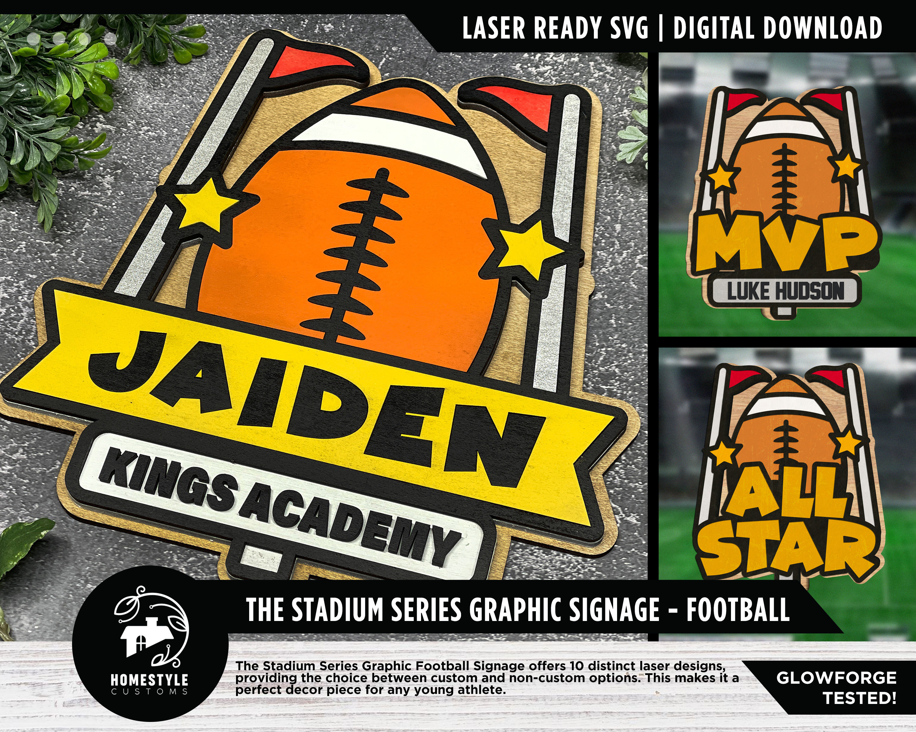 Stadium Series Graphic Signage - Football - 10 Customizable