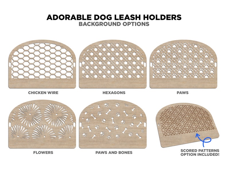 Adorable Dog Leash Holders Pack 1 50 Breeds included SVG, PDF,AI file types Glowforge and Lightburn Tested zdjęcie 10