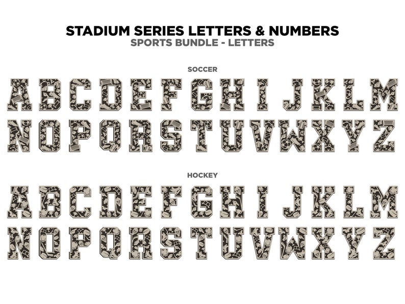 Stadium Series Letters and Numbers Bundle - Customizable and Non ...