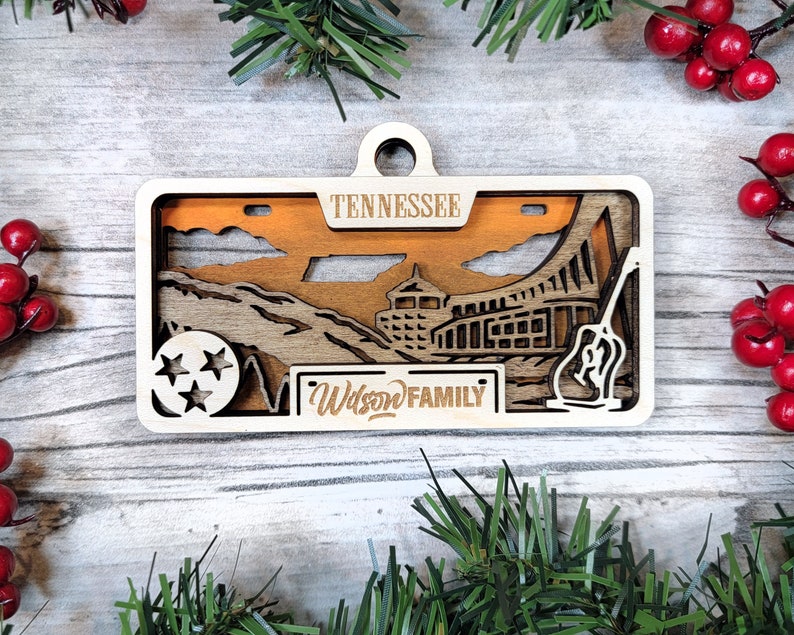 Tennessee State Plate Ornament and Signage SVG File Download Sized for Glowforge Laser Ready Digital Files image 2