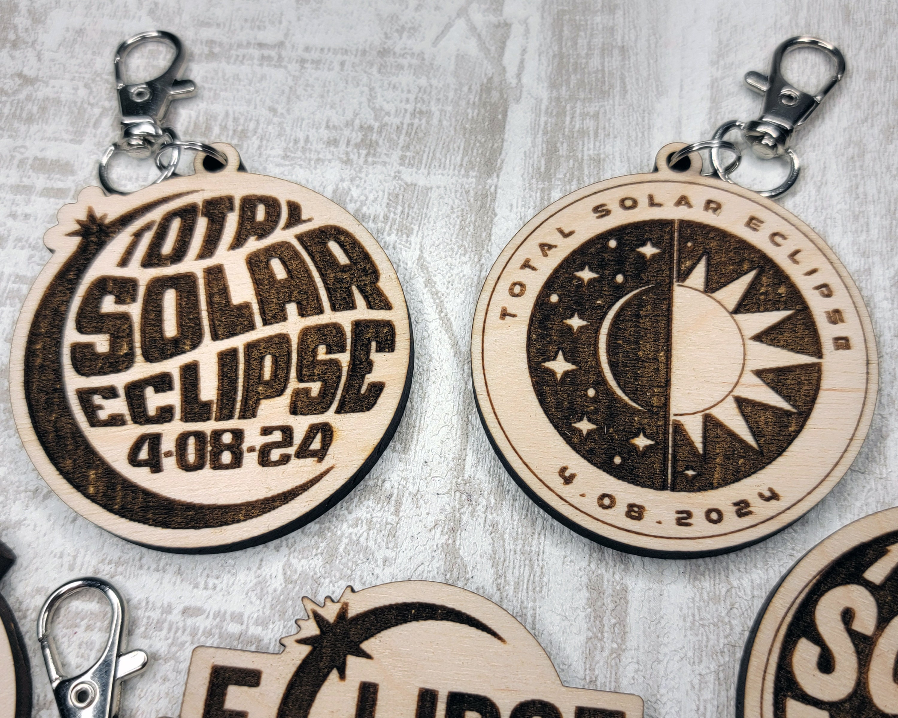 Solar Eclipse Keychains - 7 Options Included - Tested on Glowforge ...