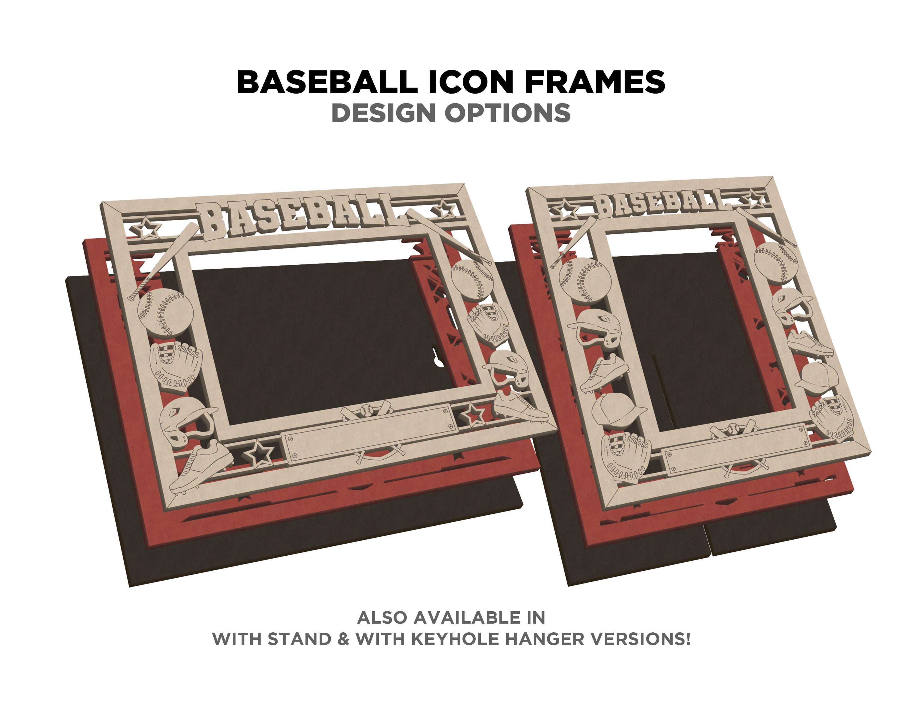 Baseball Icon Frames - Includes Frame Sizes 4x6, 5x7, 8x10 in Landscape ...