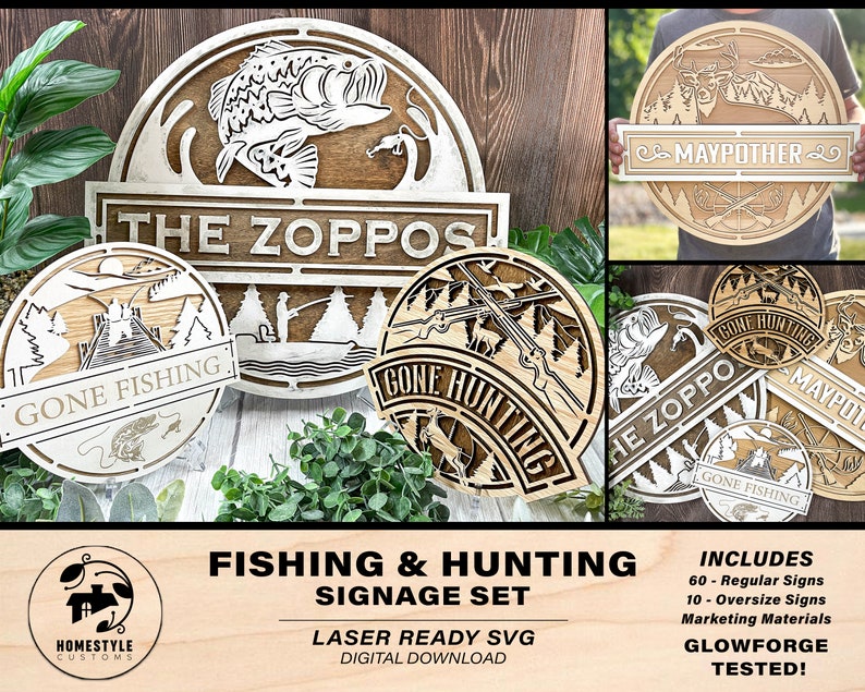 Fishing and Hunting Signage 70 Regular and Oversize Options Etsy
