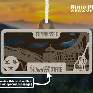 Tennessee State Plate Ornament and Signage SVG File Download Sized for Glowforge Laser Ready Digital Files image 6