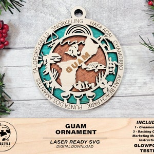 Guam ornament-SVG-bestand downloaden-formaat voor Glowforge-laser klaar digitale bestanden