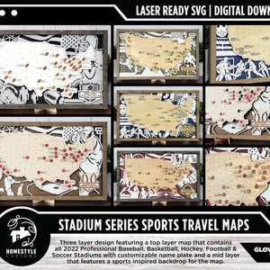 The Stadium Sports Maps - Stadium Trackers - SVG-Datei-Download - Größe für Glowforge