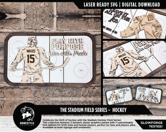 The Stadium Field Series Hockey - Ornaments and Signage - SVG, PDF, AI File Download - Works with all Laser Types