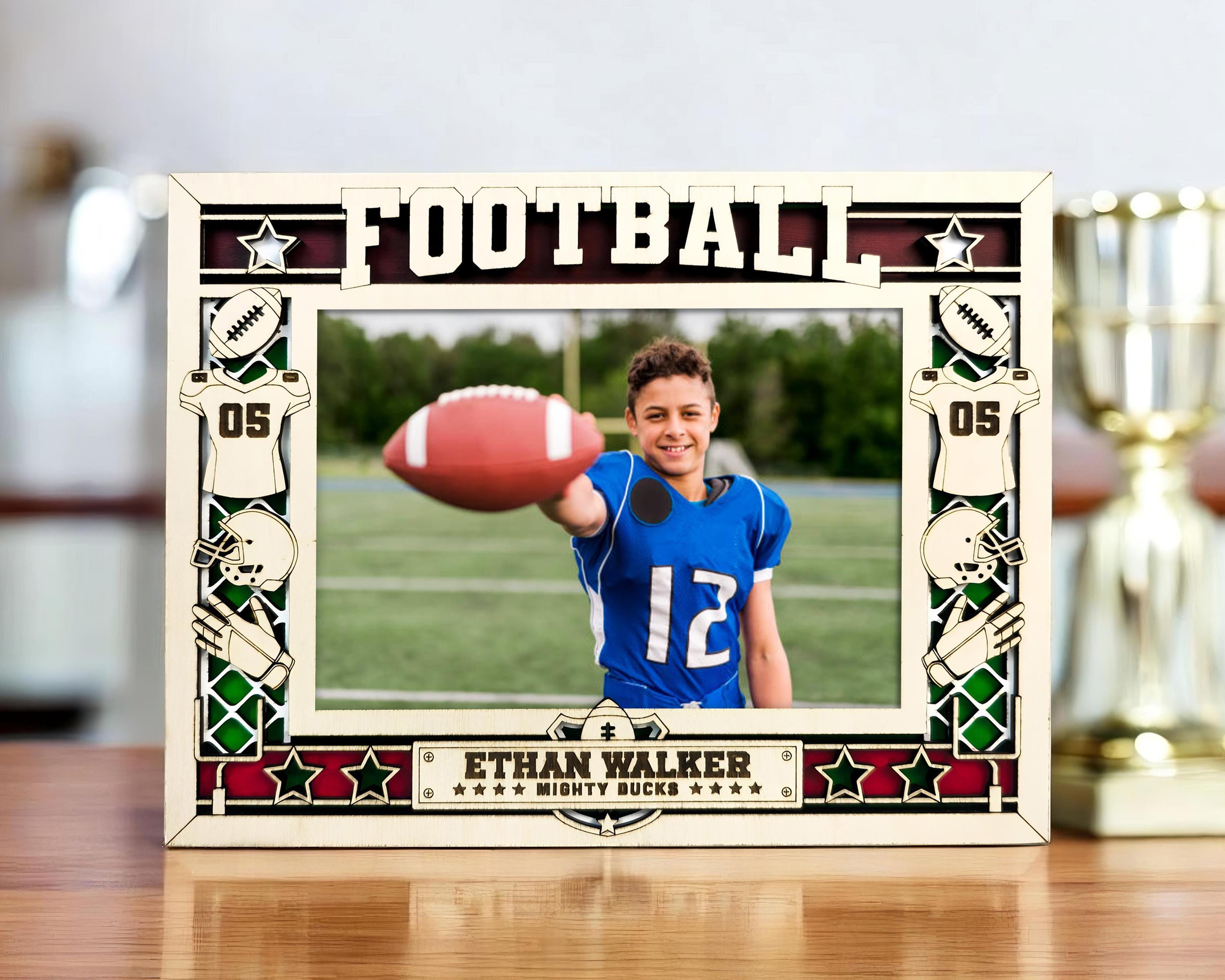 Football Label Frame Football Icon Frames - Includes Frame Sizes 4x6, 5x7, 8x10 in Landscape ...